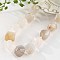 Natural White Agate Nuggets Beaded Necklaces for Women Men, 20.08~21.26 inch(51~54cm)