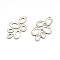 Tarnish Resistant 201 Stainless Steel Multi Oval Ring Links connectors, Stainless Steel Color, 25x16x1mm, Hole: 4x5mm and 6x10mm