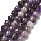 Round Natural Chevron Amethyst Bead Strands, 10mm, Hole: 1mm, about 36pcs/strand, 14.96''(38cm)