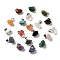 Natural & Synthetic Mixed Gemstone, with Platinum Tone Iron Findings, Bullet Charm, 12.5~13x15.5~17x9~10mm, Hole: 7x3.5mm