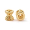 Brass Bead Caps, Double Sided, Long-Lasting Plated, Real 18K Gold Plated, 6x6.2mm, Hole: 3mm