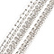 Brass Rhinestone Strass Chains, with Spool, Two Rows Rhinestone Cup Chains, Silver Color Plated, Two Rows, Crystal, 5mm, about 10yards/roll
