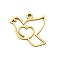 304 Stainless Steel Pendants, Real 18K Gold Plated, Laser Cut, Bird, 15.5x16x1.5mm, Hole: 1.5mm
