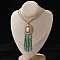 Bohemian 304 Stainless Steel & Imitation Pearl Oval Pendant Necklaces, Glass Beads Tassel Necklaces for Women, Real 18K Gold Plated, Green, 27.80 inch(70.6cm)