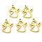 PVD Vacuum Plating 201 Stainless Steel Pendants, Laser Cut, Angel, Real 18K Gold Plated, 17x13x1mm, Hole: 1mm