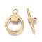 Ion Plating(IP) 304 Stainless Steel Toggle Clasps, Ring, Golden, Ring: 19x13.5x2.7mm, Hole: 1.8mm, Bar: 19.5x7x2.5mm, Hole: 1.2mm