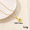 Stylish Stainless Steel Rhinestones Flat Round with Evil Eye Pendant Necklace, Hip-hop Street Fashion
