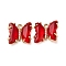 Brass with Glass Pendants, Cadmium Free & Nickel Free & Lead Free, Butterfly, Red, 10x12x4mm, Hole: 1.2mm