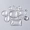Transparent Glass Cabochons, Mixed Shapes, Mix Style, Clear, 9.5~55.5x9.5~49x5~11mm, about 50pcs/500g