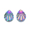 Ion Plating(IP) 201 Stainless Steel Pendant, Textured Charms, Teardrop, Rainbow Color, 22x17x1mm, Hole: 1.2mm