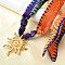 304 Stainless Steel Sun Pendant Adjustable Polyester Ribbon Necklaces for Women, Colorful, Real 18K Gold Plated, 33.07 inch(84cm)