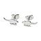 Non-Tarnish Cute Little Animal Theme 304 Stainless Steel Stud Earrings, Mouse, 5x13mm