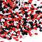Glass Seed Beads, Round Hole, Peanut, Red, 3.5x6x3.5mm, Hole: 0.8mm, about 4500pcs/pound