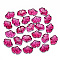 Transparent Baking Painted Glass Pendants, Ginkgo Leaf, Medium Violet Red, 15x20x4.5mm, Hole: 1.2mm