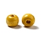 Natural Wood Beads, Rondelle, Lead Free, Dyed, Yellow, 8mm, Hole: 3mm
