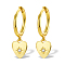 925 Sterling Silver Clear Cubic Zirconia Heart Hoop Earrings, Golden