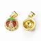 Brass Micro Pave Cubic Zirconia Charms, Cadmium Free & Nickel Free & Lead Free, Enamel Style, Ladybug Charms, Golden, 13x10x5.5mm, Hole: 4x3.5mm