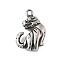 304 Stainless Steel Tibetan Style Pendants, Animal Charms, Antique Silver, Dog, 17x11x4.5mm, Hole: 1.6mm