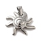Non-Tarnish 304 Stainless Steel Pendants, Sun Charm, Stainless Steel Color, 22x24x4mm, Hole: 3x7mm