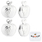 40Pcs Brass Charms, Long-Lasting Plated, Apple, 925 Sterling Silver Plated, 13.5x11x5mm, Hole: 0.9mm