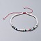 Adjustable Nylon Thread Anklets, with Handmade Evil Eye Lampwork Beads and Glass Seed Beads, Round, Mixed Color, 2-1/2 inch~3-3/8 inch(6.5~8.7cm)
