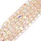 Electroplate Opaque Glass Beads, Faceted Barrel, Gold, 10x10mm, Hole: 1mm