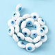 Плоские круглые глаза Lampwork зло шарик нити LAMP-R118-07-4