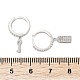 Серьги-кольца lock & key 925 из стерлингового серебра с микропаве из прозрачных кубических цирконий для женщин EJEW-G427-01P-03-5
