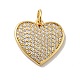 Сердце латунные микро проложить кубического циркония подвески KK-G419-23G-01-2