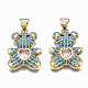 Латунные микропаве прозрачные подвески с фианитом ZIRC-S067-044C-NR-1