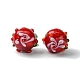 Ручной работы ухабистым Шарики Lampwork FOIL-B001-08G-1