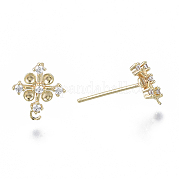 Латунные серьги серьги с цирконом KK-N232-39-NF