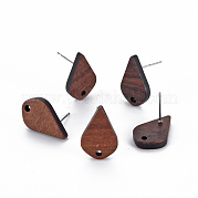 Серьги-гвоздики из орехового дерева WOOD-S054-50