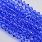 Граненые двухконусные стеклянные бусины EGLA-P017-3mm-10