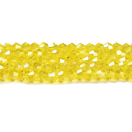 Прозрачные стеклянные бусины гальваническим пряди GLAA-F029-4mm-A21-1