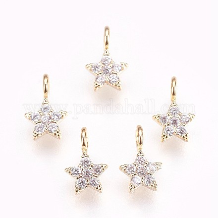 Латунные микро проложить кубического циркония подвески X-KK-P157-07G-NF-1