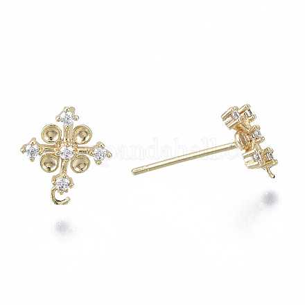 Латунные серьги серьги с цирконом KK-N232-39-NF-1