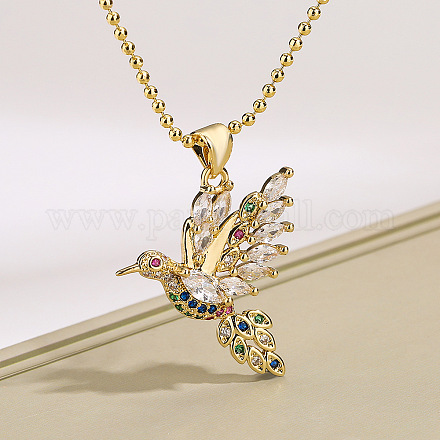 Латунные подвески-птички с кубическим цирконием FS-WG89328-01-1