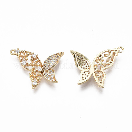 Латунные микропаве прозрачные подвески с фианитом KK-S355-008-A-NF-1