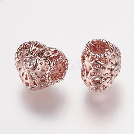 Латунные микро проложить класса AAA кубического циркония бусы ZIRC-G086-02RG-NR-1