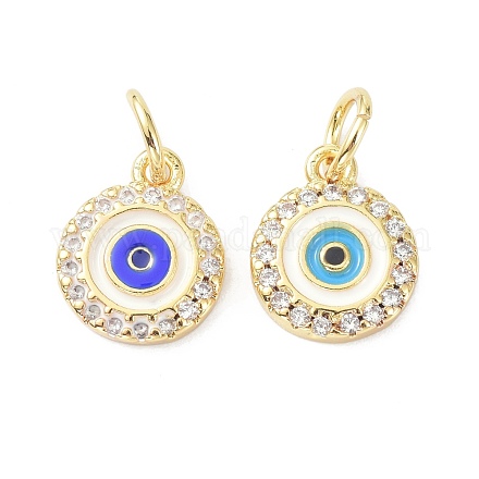 Подвески из латуни с кубическим цирконием и эмалью ZIRC-C022-34G-1