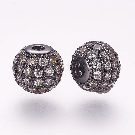 Латунные микро проложить кубического циркония бусы ZIRC-G092-24B-05-1