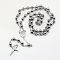 Tarnish Resistant Men's Rosary Bead Necklace with Crucifix Cross, 304 Stainless Steel Necklace for Easter, Stainless Steel Color, 21.7 inch(55cm)