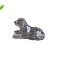 Resin Dog Display Decoration, with Natural Amethyst Chips inside Statues for Home Office Decorations, 48x30mm