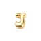 Brass Pendants, Cadmium Free & Nickel Free & Lead Free, Real 18K Gold Plated, Letter J, 21.5x13.5x6.5mm, Hole: 2.5mm