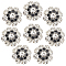 16Pcs 1-Hole Alloy Rhinestone Shank Buttons, Garment Accessories, Flower, Crystal, 24x13.5mm, Hole: 2mm