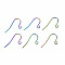304 Stainless Steel Earring Hooks, Ear Wire, with Horizontal Loop, Rainbow Color, 21~22x11.5mm, Hole: 1.8mm, 21 Gauge, Pin: 0.7mm