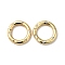 Brass Pave Clear Cubic Zirconia Spring Gate Rings, Cadmium Free & Nickel Free & Lead Free, Ring, Real 18K Gold Plated, 9 Gauge, 20.5x3mm, Inner Diameter: 14mm