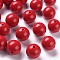 Opaque Acrylic Beads, Round, FireBrick, 20x19mm, Hole: 3mm, about 111pcs/500g