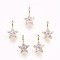 Brass Micro Pave Cubic Zirconia Charms, Nickel Free, Star, Clear, Real 18K Gold Plated, 8x5x1.5mm, Hole: 1.8mm